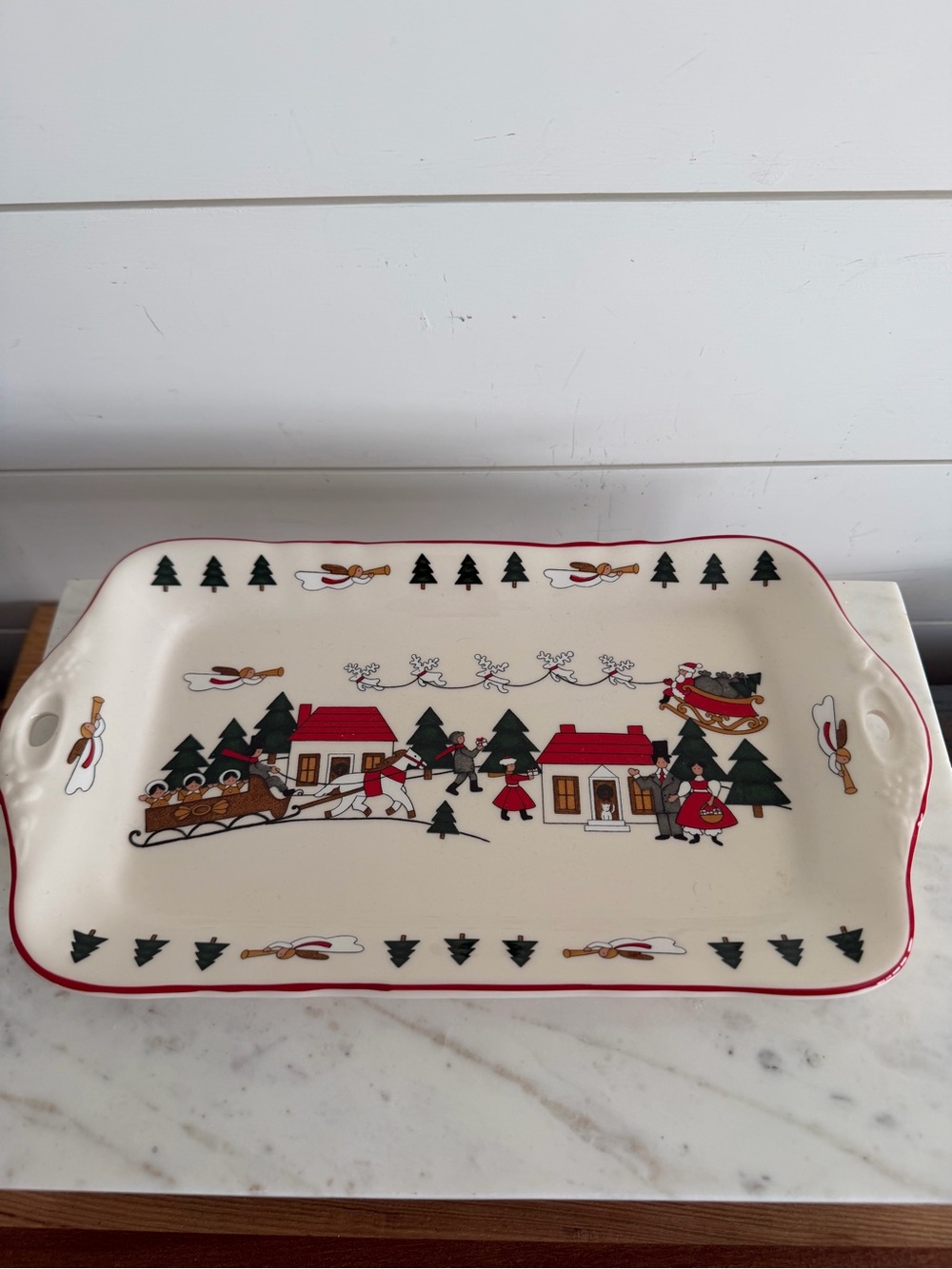 Vintage Mason’s Ironstone Platter Christmas Village England